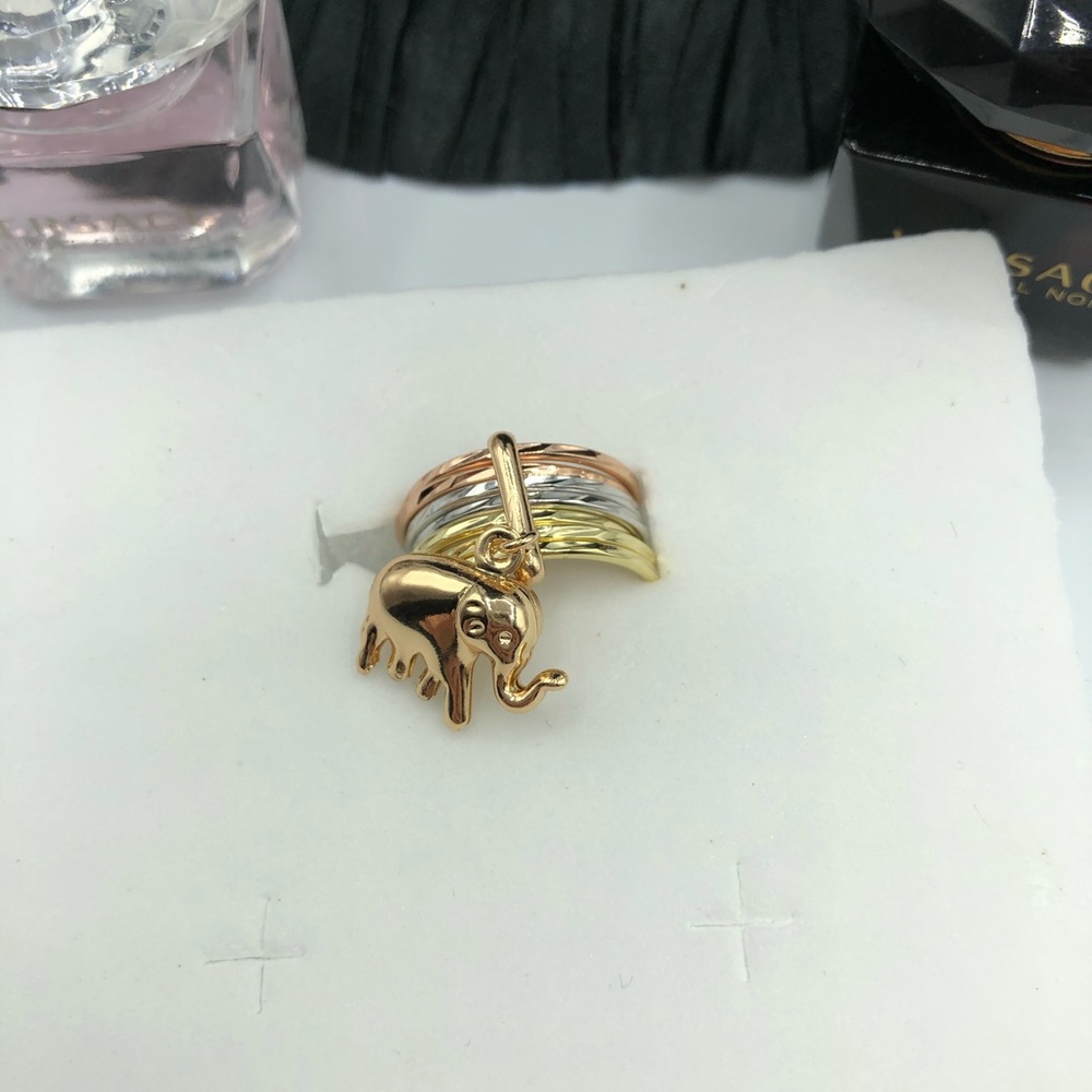 Fashion jewelry dangle ring, good luck elephant